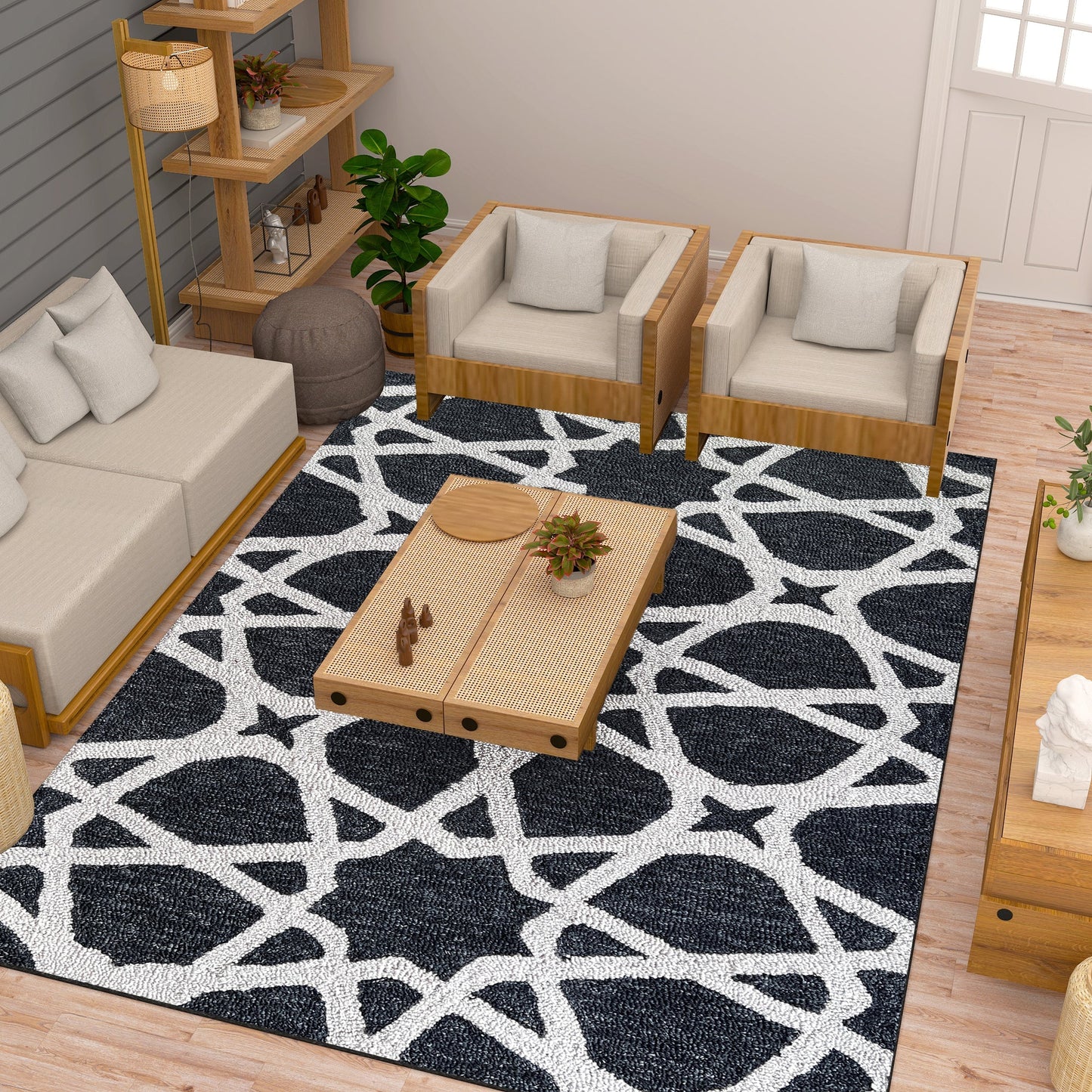 Premium Hand-Tufted Rug Made of 100% Wool - Ash Zellig - 8x10 Feet