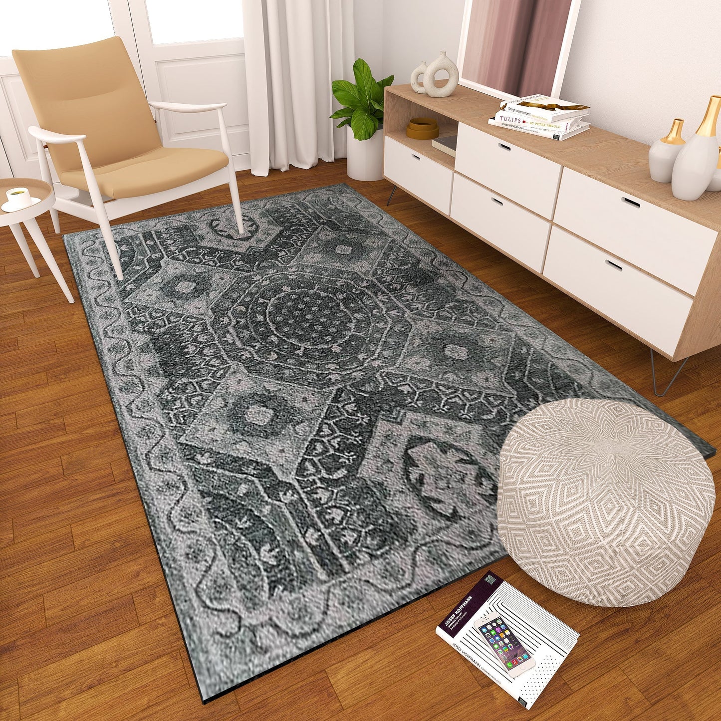 Premium Hand-Tufted Rug Made of 100% Wool - Castilo - 6x9 Feet