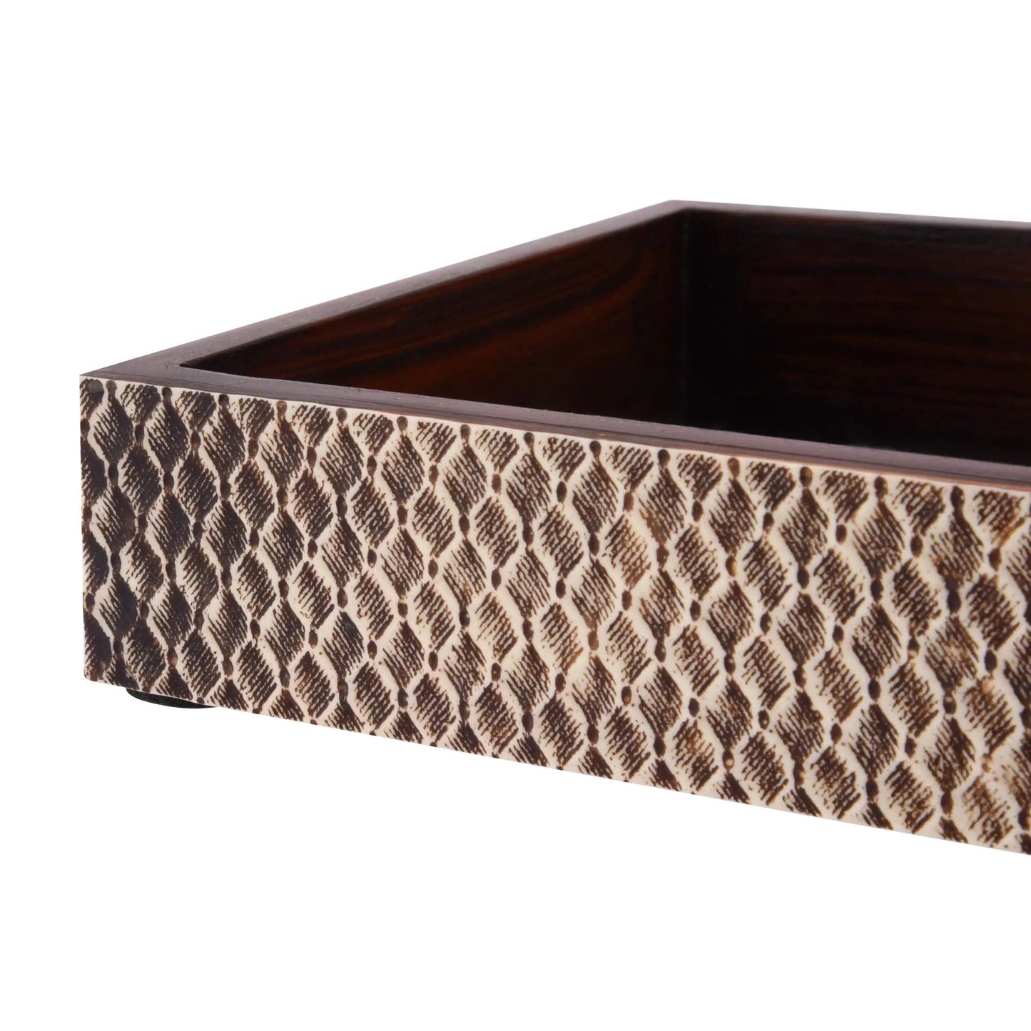 Countertop and Vanity Tray - Parlour Adder Pattern Brown 10x6 inches