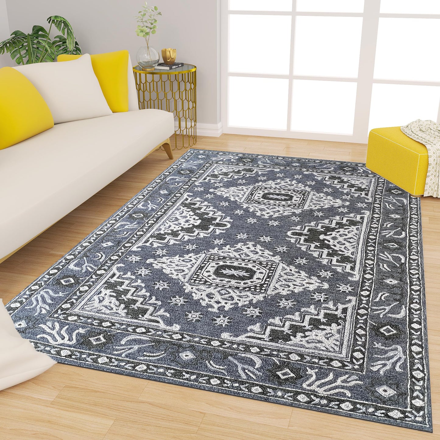 Premium Hand-Tufted Rug Made of 100% Wool - Wandering Star - 6x9 Feet