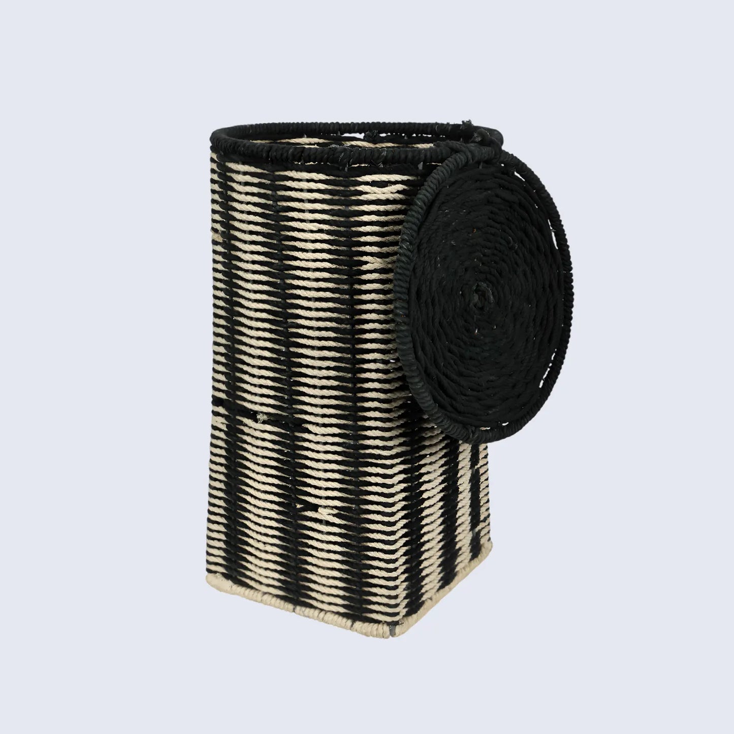 Handmade Cotton & Iron Laundry Basket & Organizer Box- Small