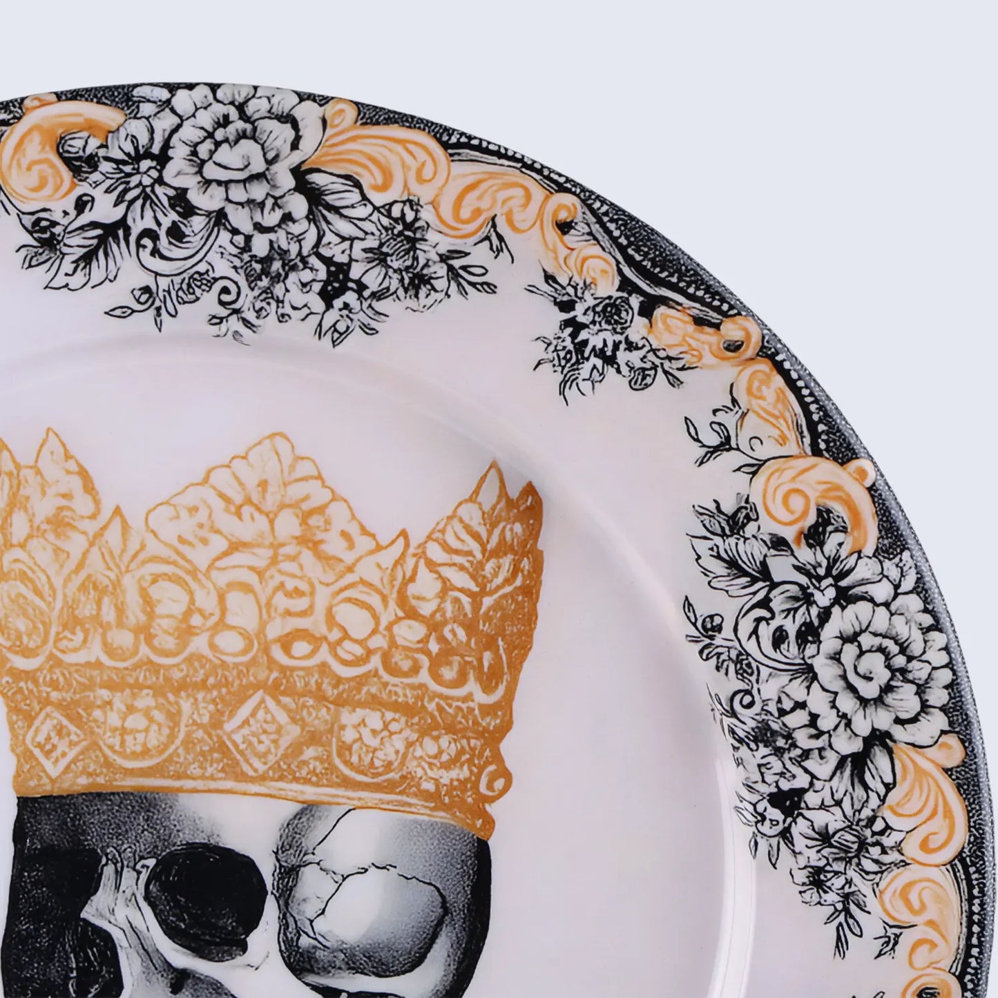 Halloween Skull Crown Decorative Wall Art Plate in 12”