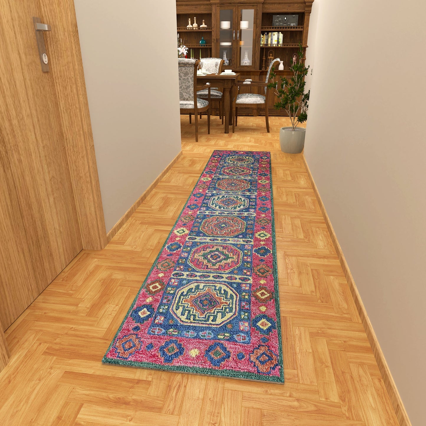 Premium Hand-Tufted Rug Made of 100% Wool - Inca Myth - 2x8 Feet