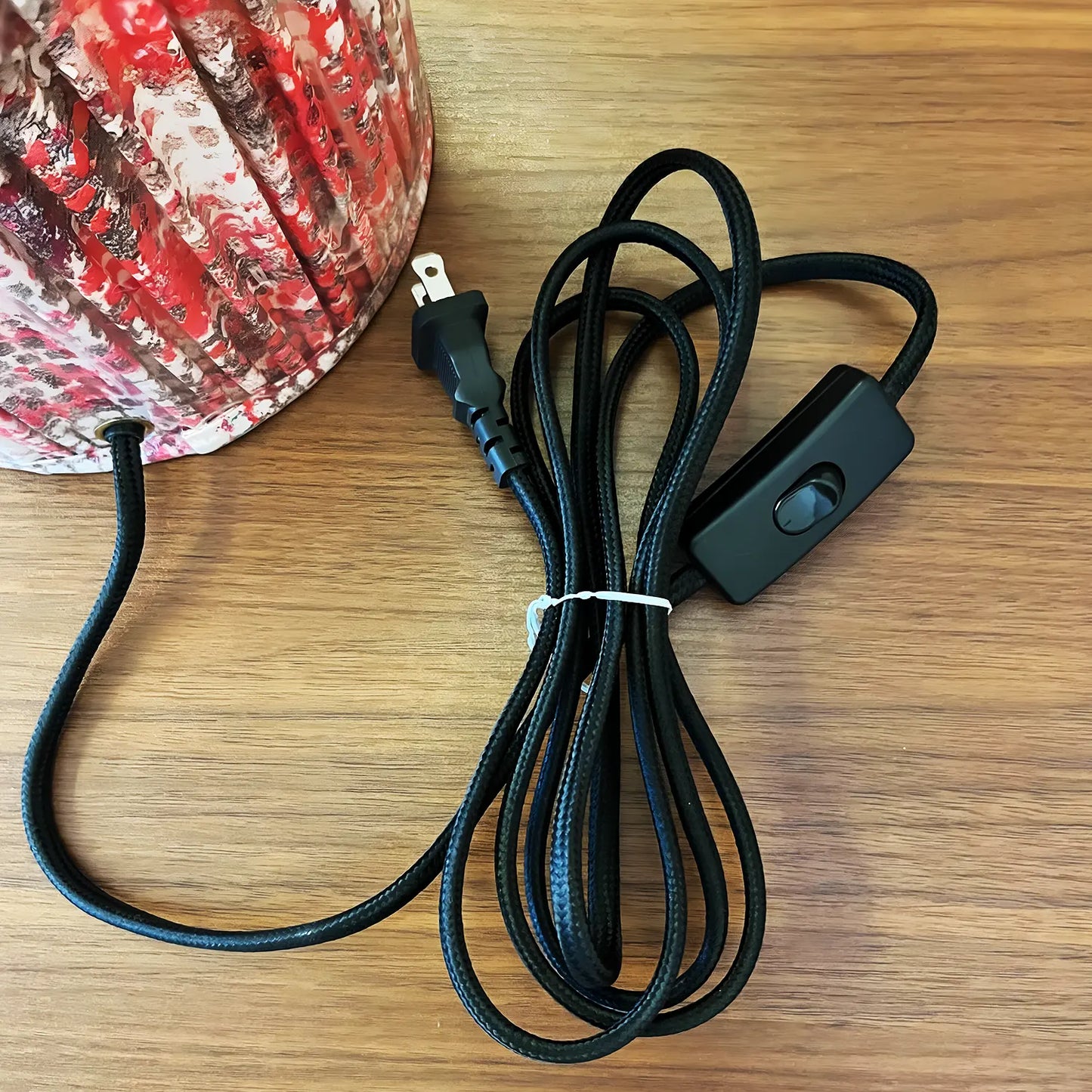 Red Pleated Fabric Table Lamp in 20" - Cotton Lampshades