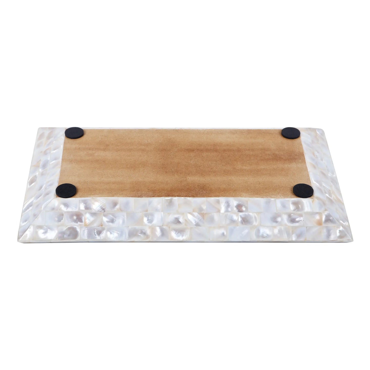 Decorative Trays Mother of Pearl Collection in 12x7 Inch, White