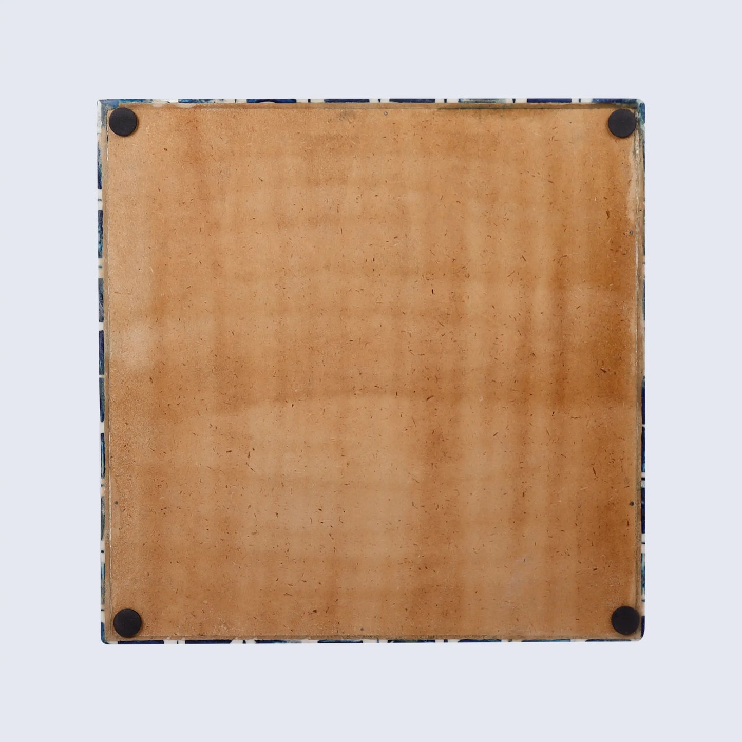 Decorative Trays Moroccan Pattern Bone & Resin Inlay Collection in 3 Sizes, Blue & White