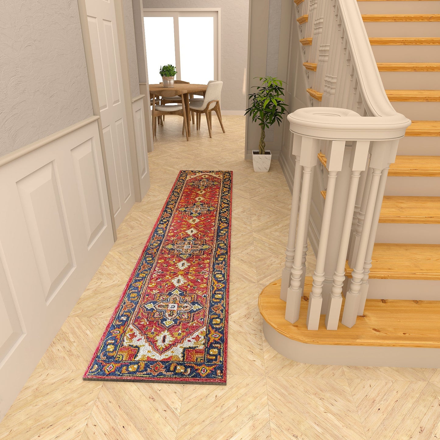 Premium Hand-Tufted Rug Made of 100% Wool - Maras Palace - 2x8 Feet