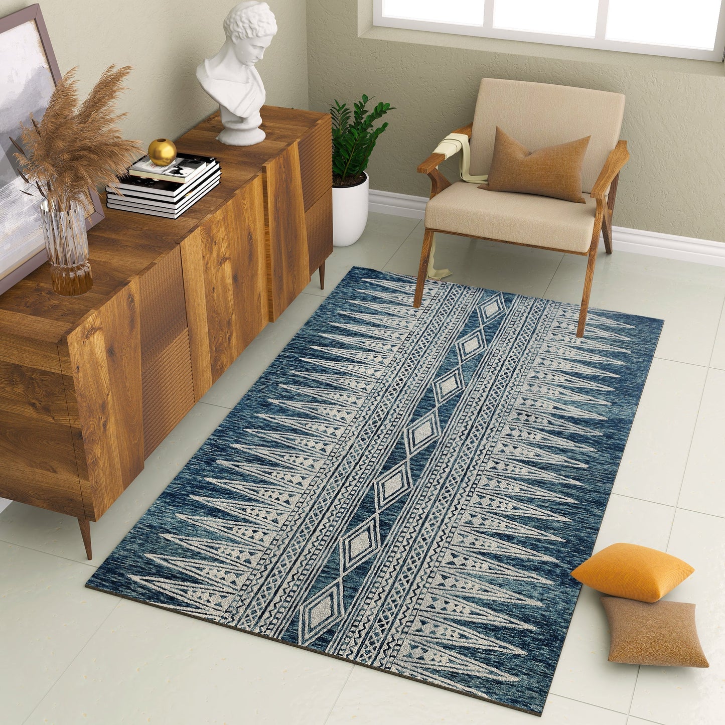 Premium Hand-Tufted Rug Made of 100% Wool - Native Path - 3x5 Feet