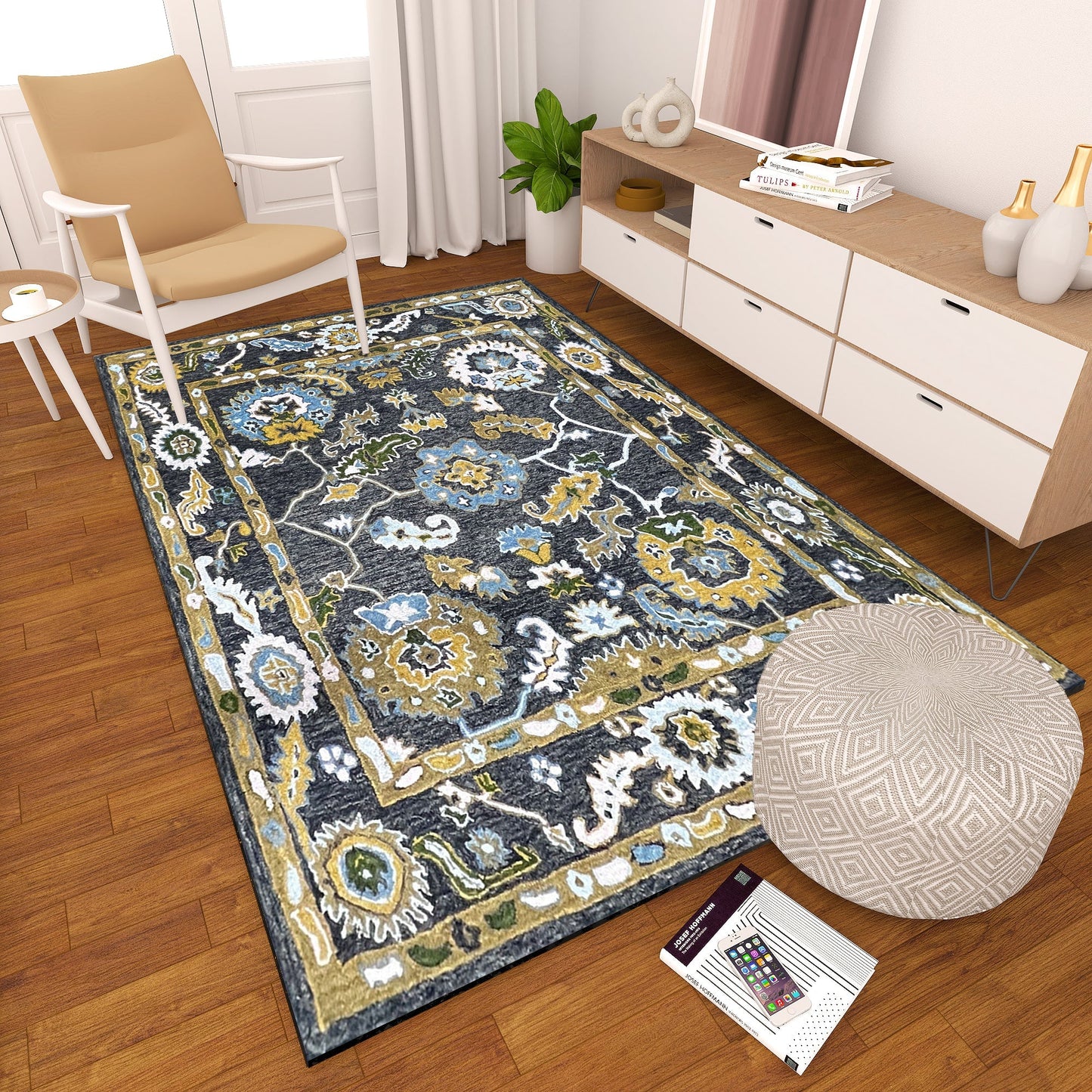 Premium Hand-Tufted Rug Made of 100% Wool - Old Country - 6x9 Feet