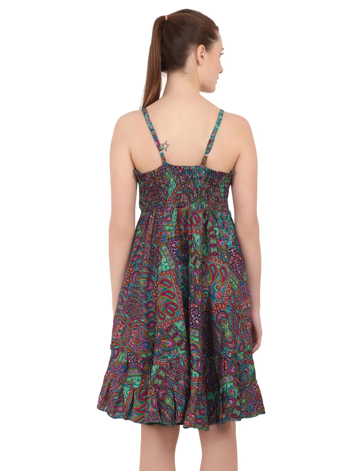 Women's Bohemian Inspired Casual Top Short Dresses in Two Sizes (P83)