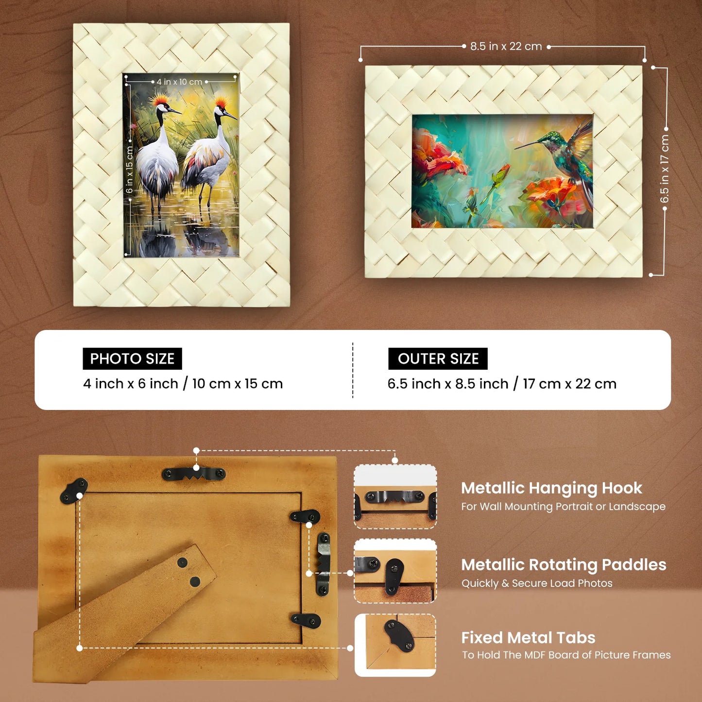 White Bone Inlay Braided Pattern Frame 4x6 & 5x7 – Wholesale picture frames