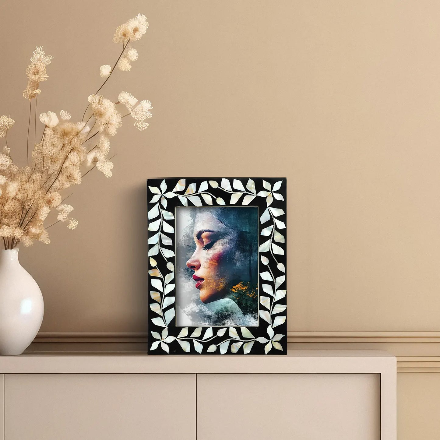 Alhambra Negra Mother of Pearl & Resin Inlay Picture Frame - 5x7