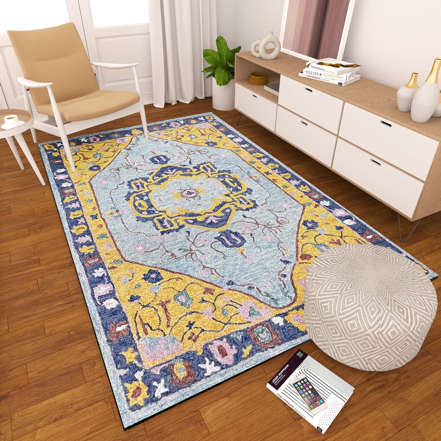 Premium Hand-Tufted Rug Made of 100% Wool - Royal Realm - 4x6 Feet