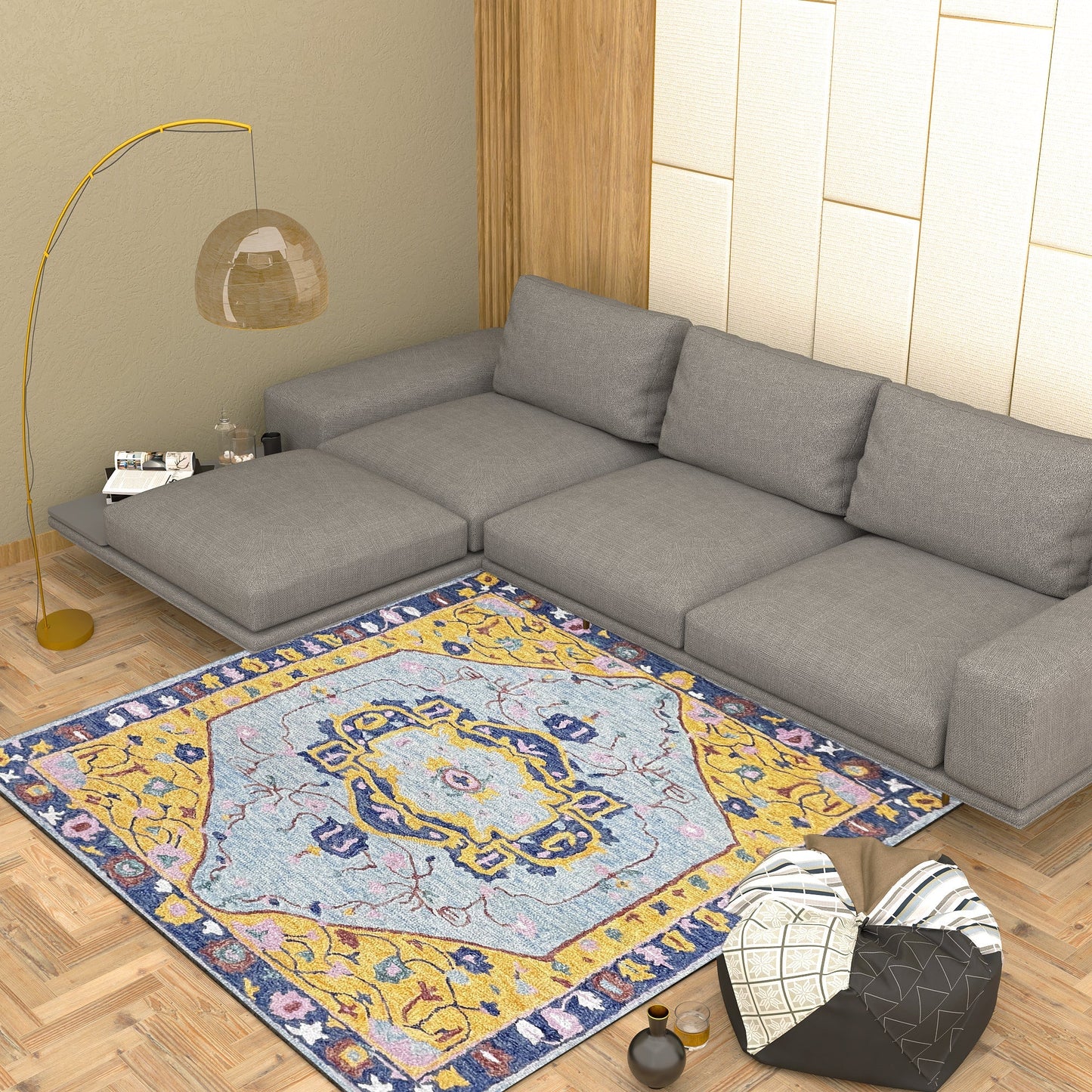 Premium Hand-Tufted Rug Made of 100% Wool - Royal Realm - 6x6 Feet