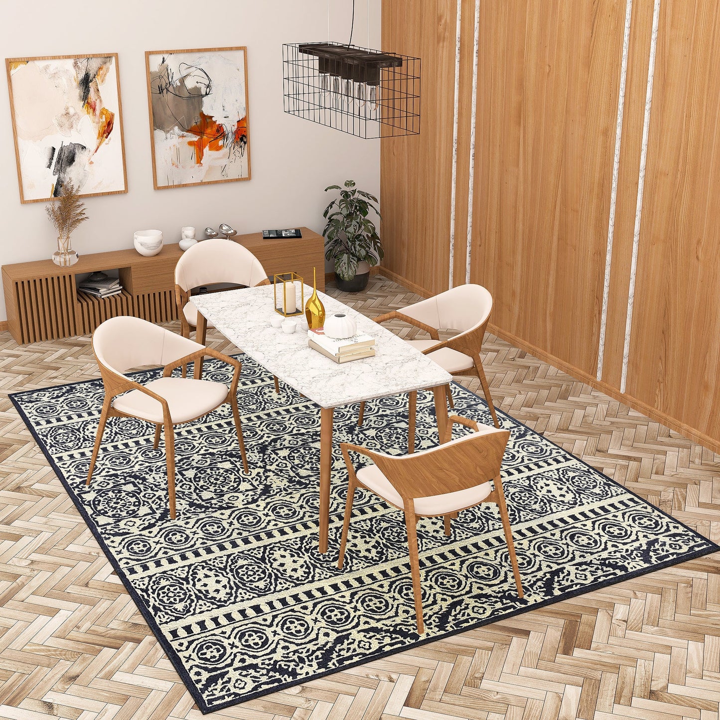 Premium Hand-Tufted Rug Made of 100% Wool - Relic Night - 8x10 Feet