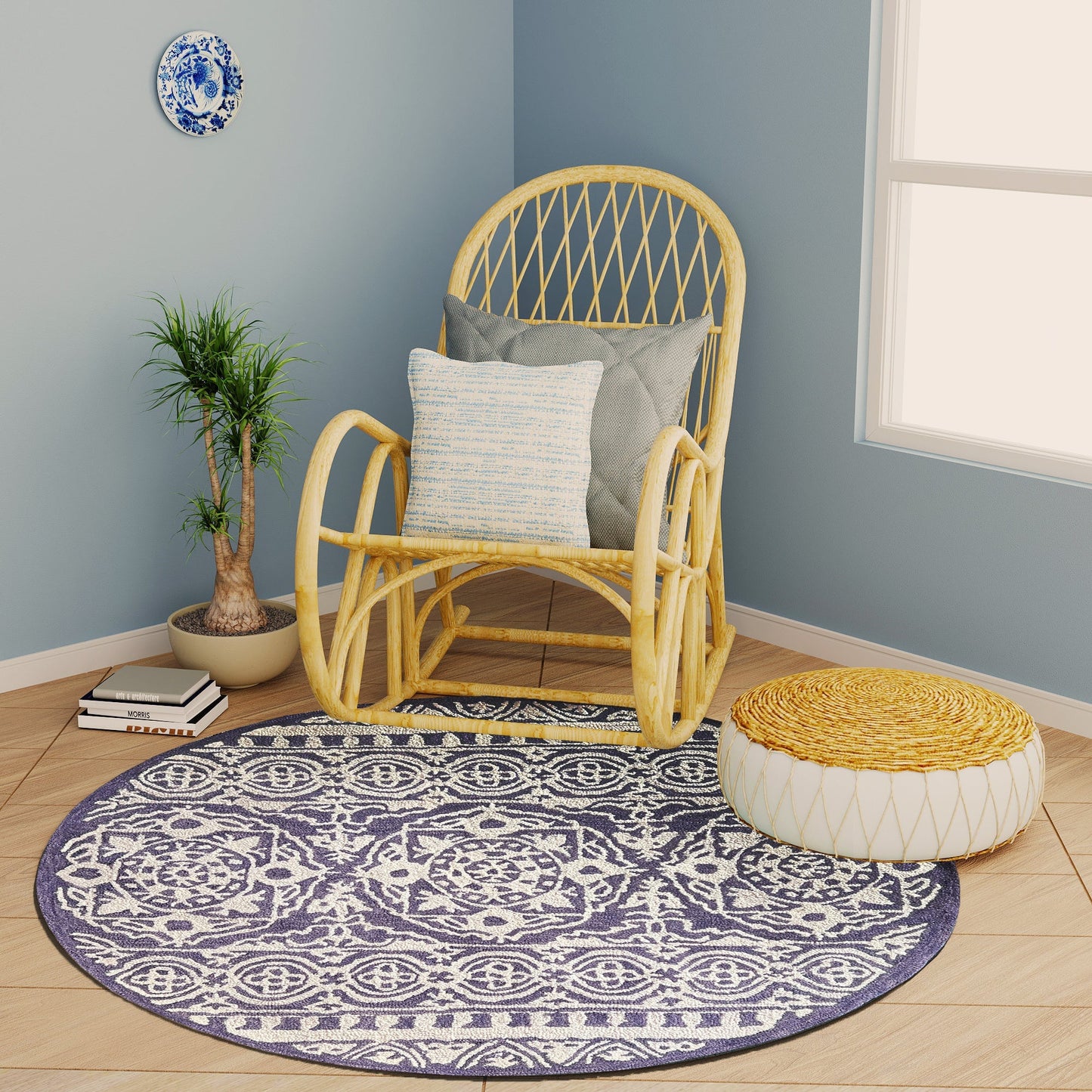 Premium Hand-Tufted Rug Made of 100% Wool - Relic Night - 5x5 Feet