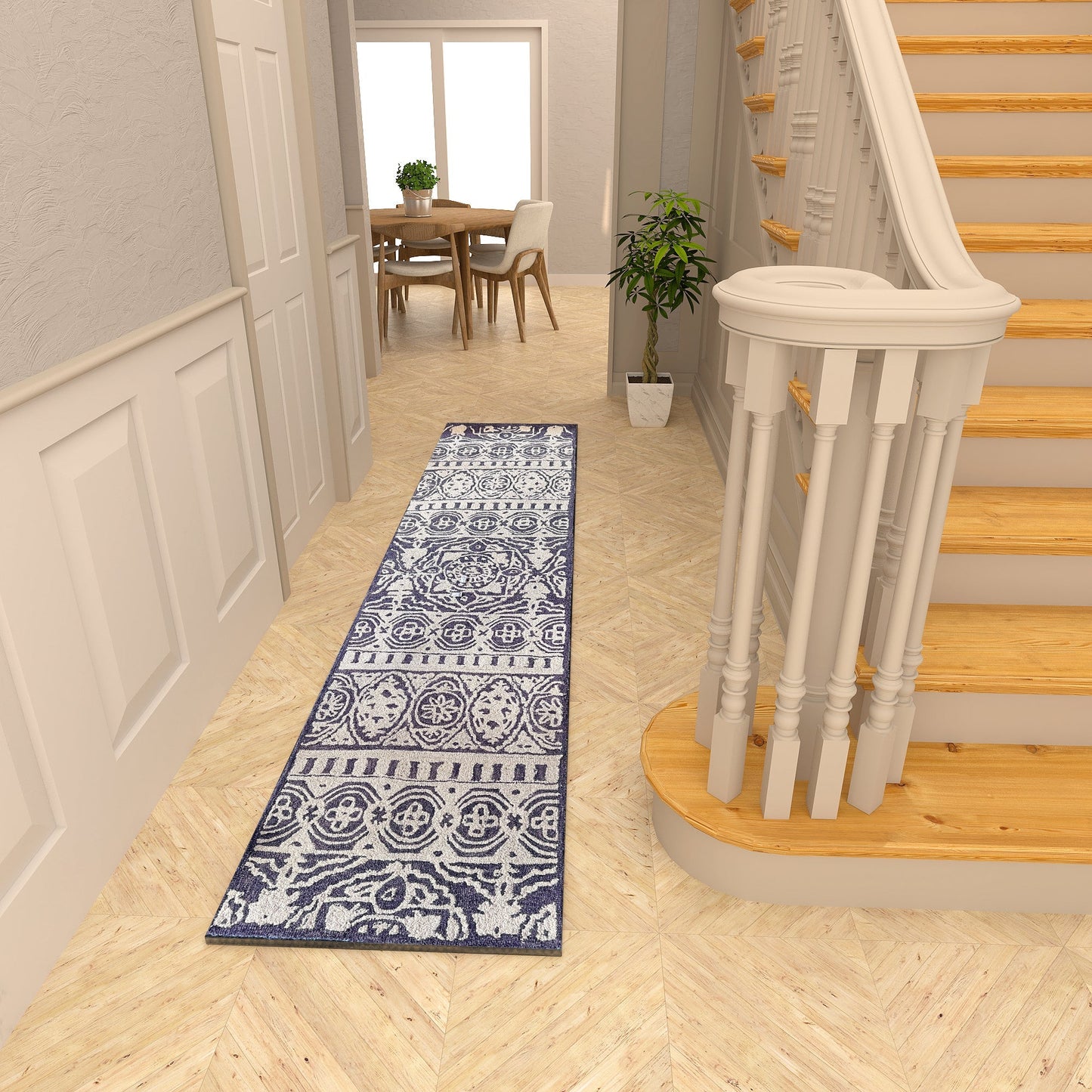 Premium Hand-Tufted Rug Made of 100% Wool - Relic Night - 2x6 Feet