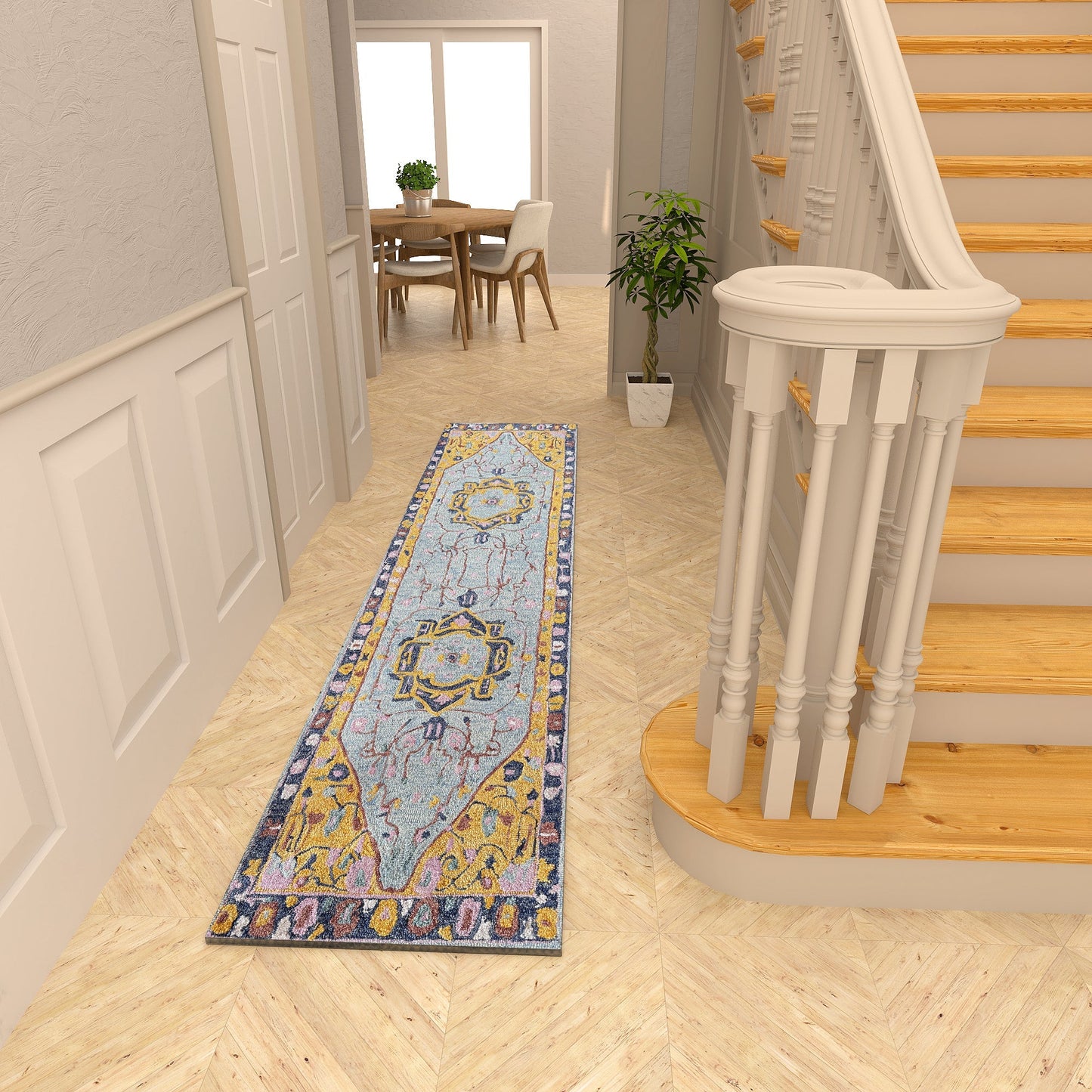 Premium Hand-Tufted Rug Made of 100% Wool - Royal Realm - 2x10 Feet