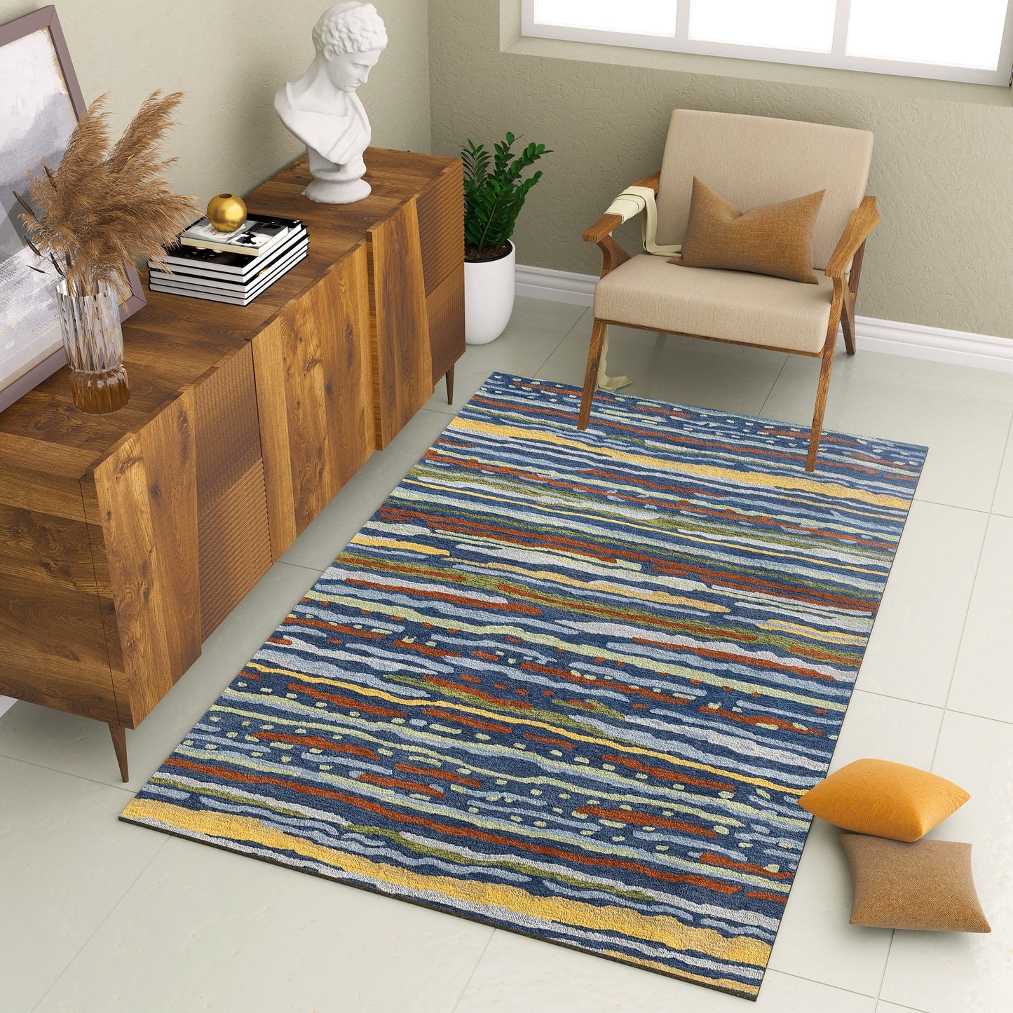 Premium Hand-Tufted Rug Made of 100% Wool - Spring Coast - 3x5 Feet