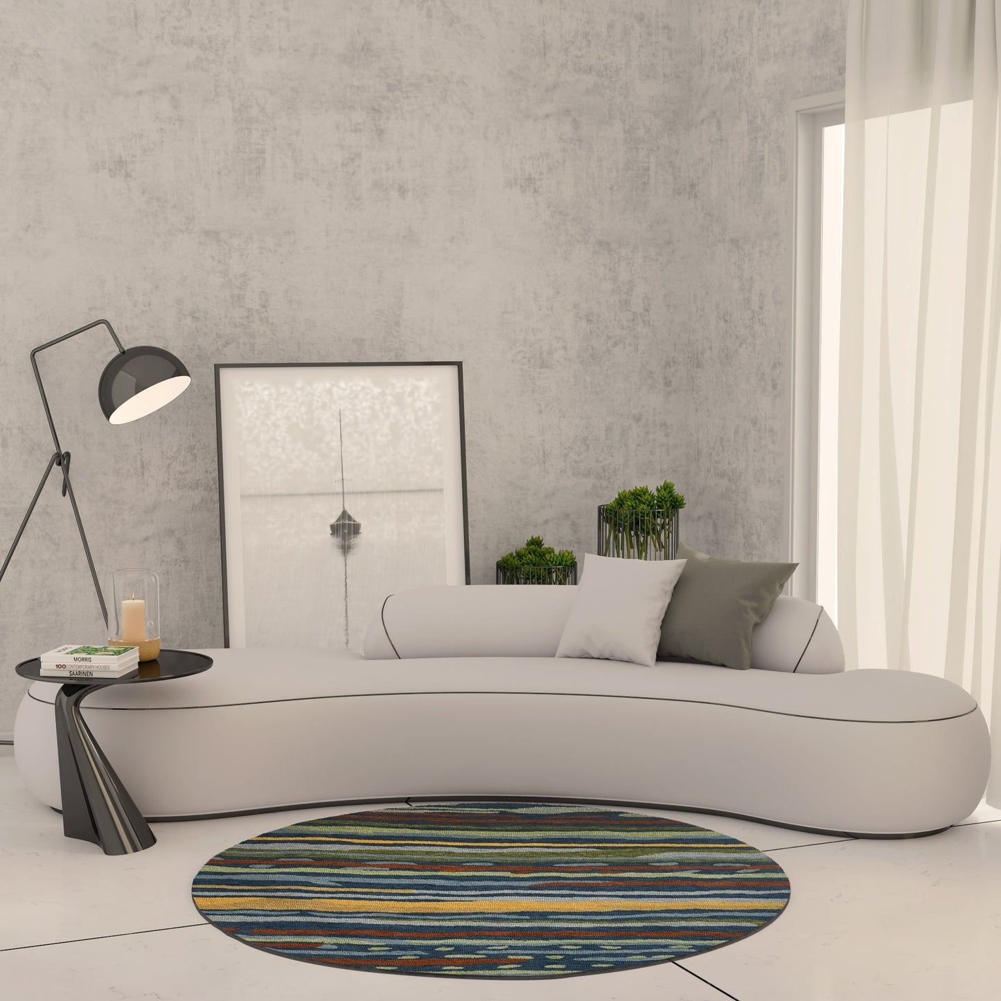 Premium Hand-Tufted Rug Made of 100% Wool - Spring Coast - 5x5 Feet