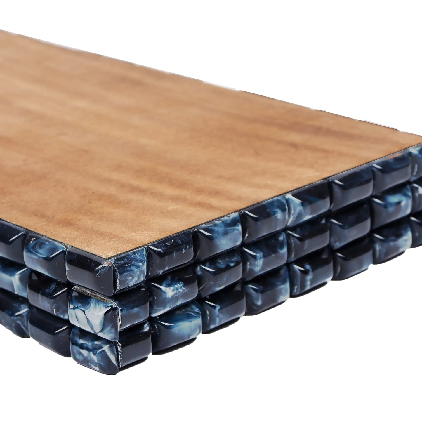 Vanity Trays Illusion Ice Pattern Resin Inlay Collection in 10x6, Blue