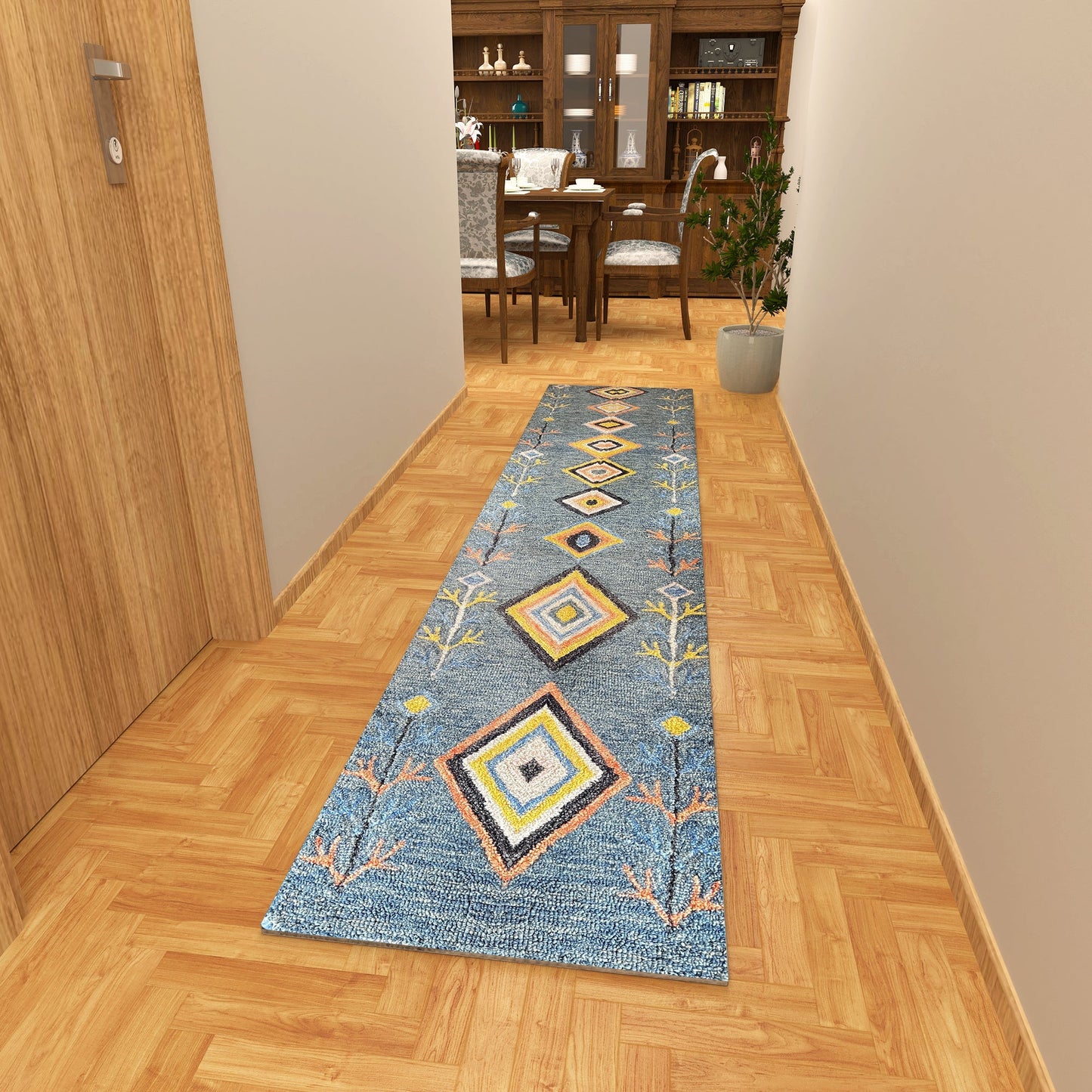 Premium Hand-Tufted Rug Made of 100% Wool - Tundra - 2x10 Feet