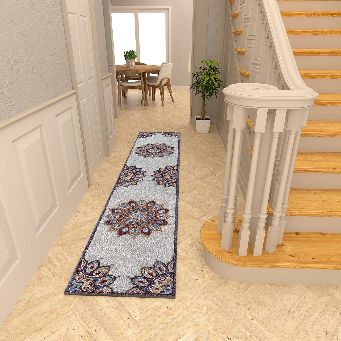 Premium Hand-Tufted Rug Made of 100% Wool - Vivid Plume - 2x6 Feet