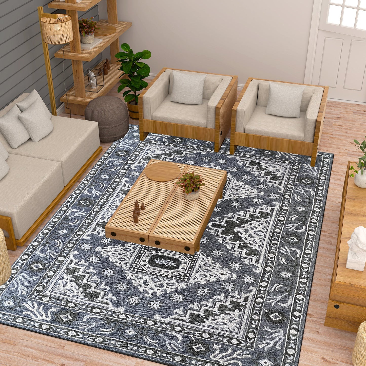 Premium Hand-Tufted Rug Made of 100% Wool - Wandering Star - 9x12 Feet