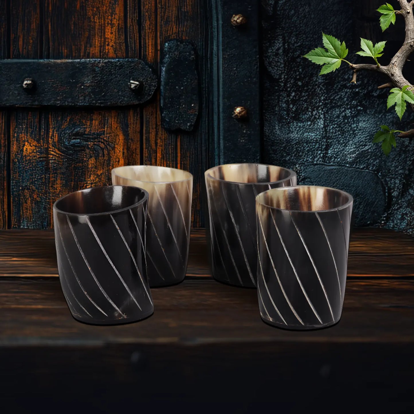 Horn Whiskey Shot Glasses Pack (4,8 & 12) – Hold Up to 6.5oz, Twist