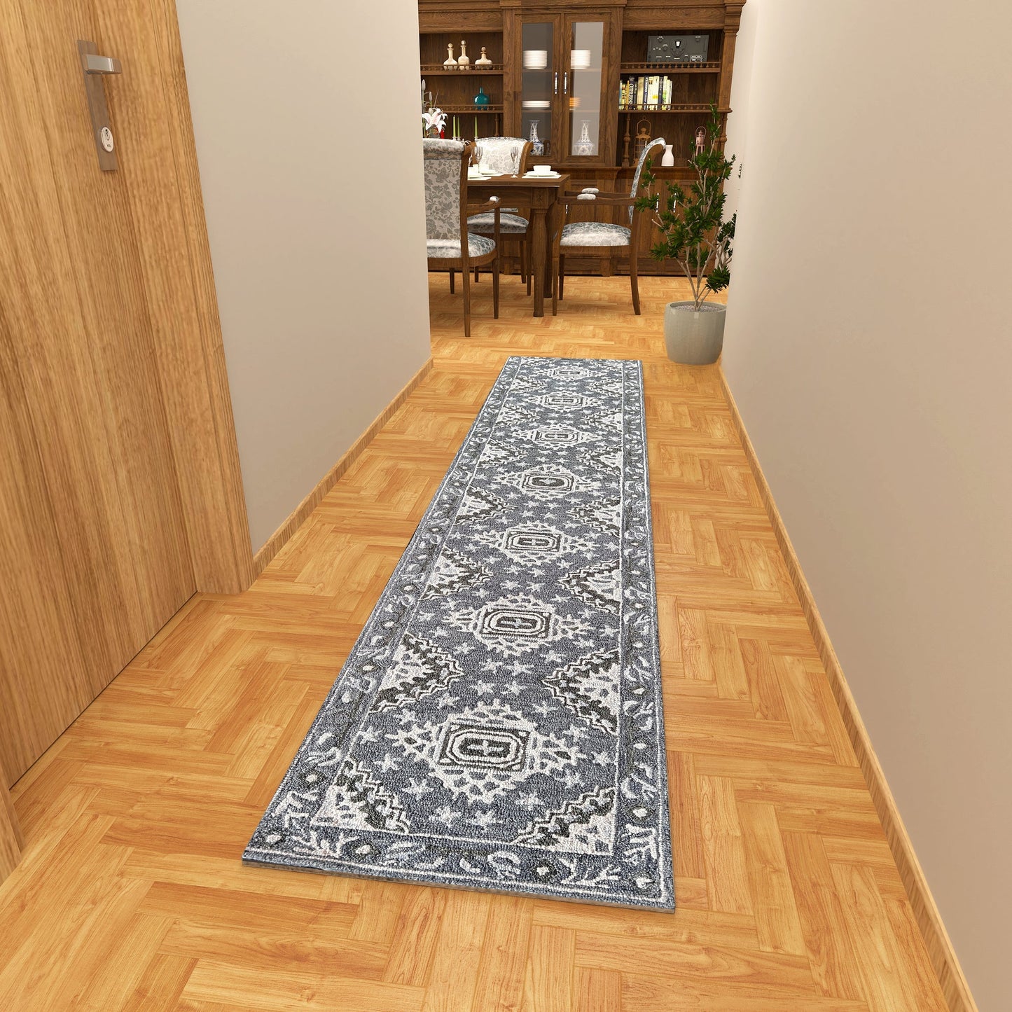 Premium Hand-Tufted Rug Made of 100% Wool - Wandering Star - 2x10 Feet