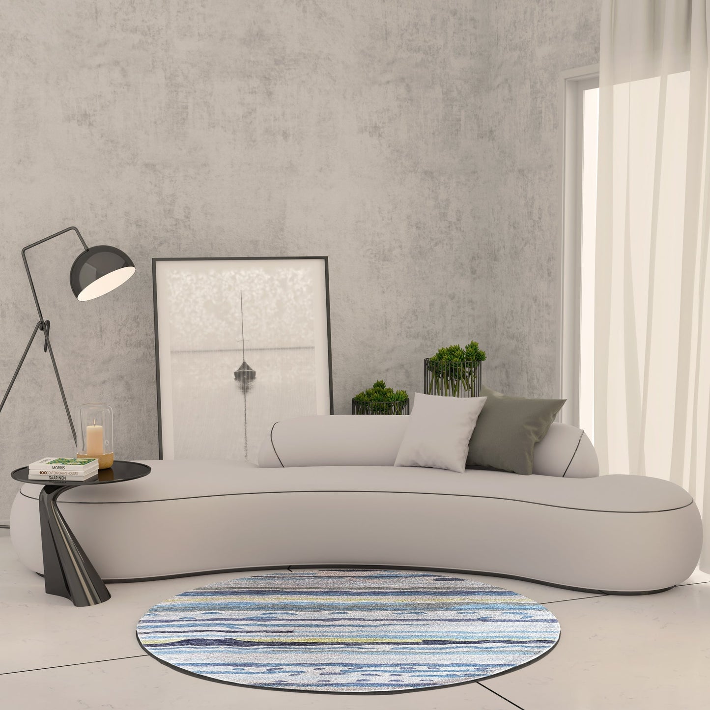 Premium Hand-Tufted Rug Made of 100% Wool - Winter Coast - 5x5 Feet