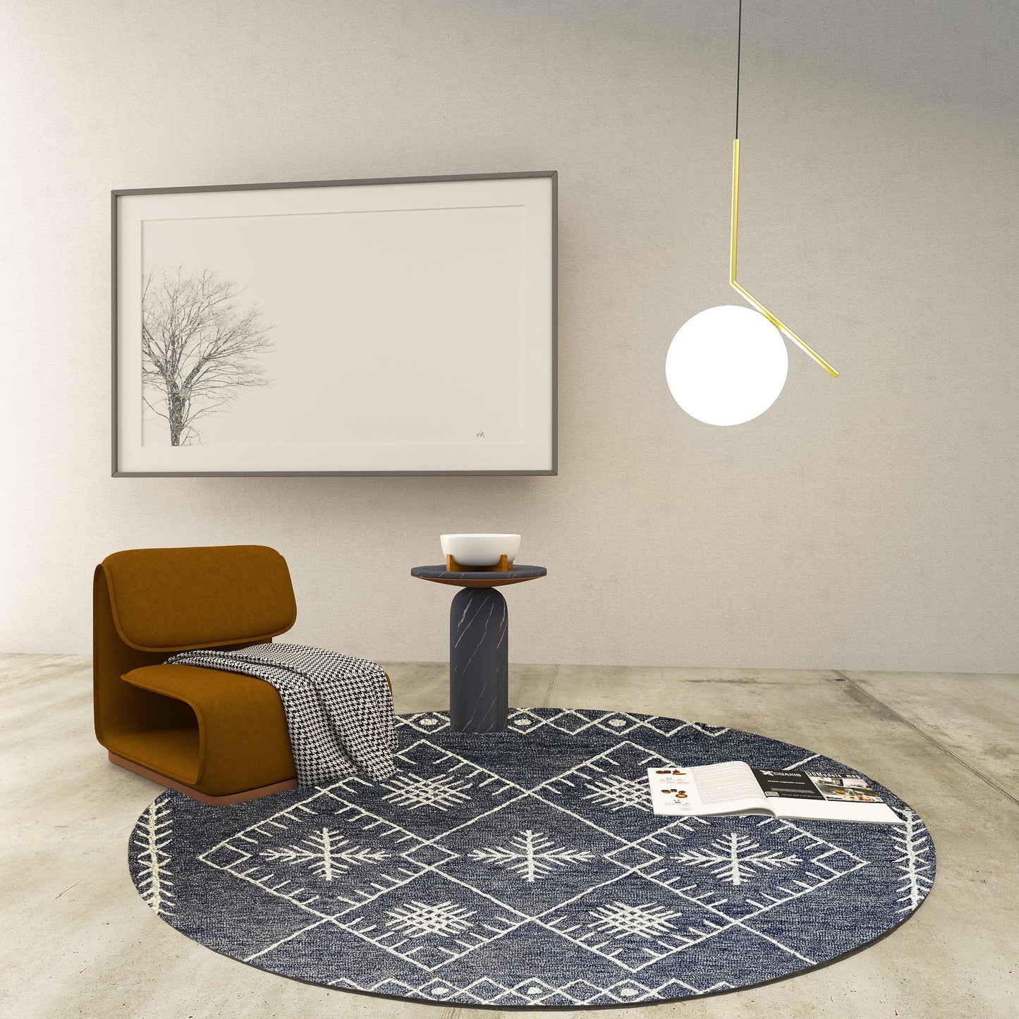 Premium Hand-Tufted Rug Made of 100% Wool - Snowfall - 5x5 Feet