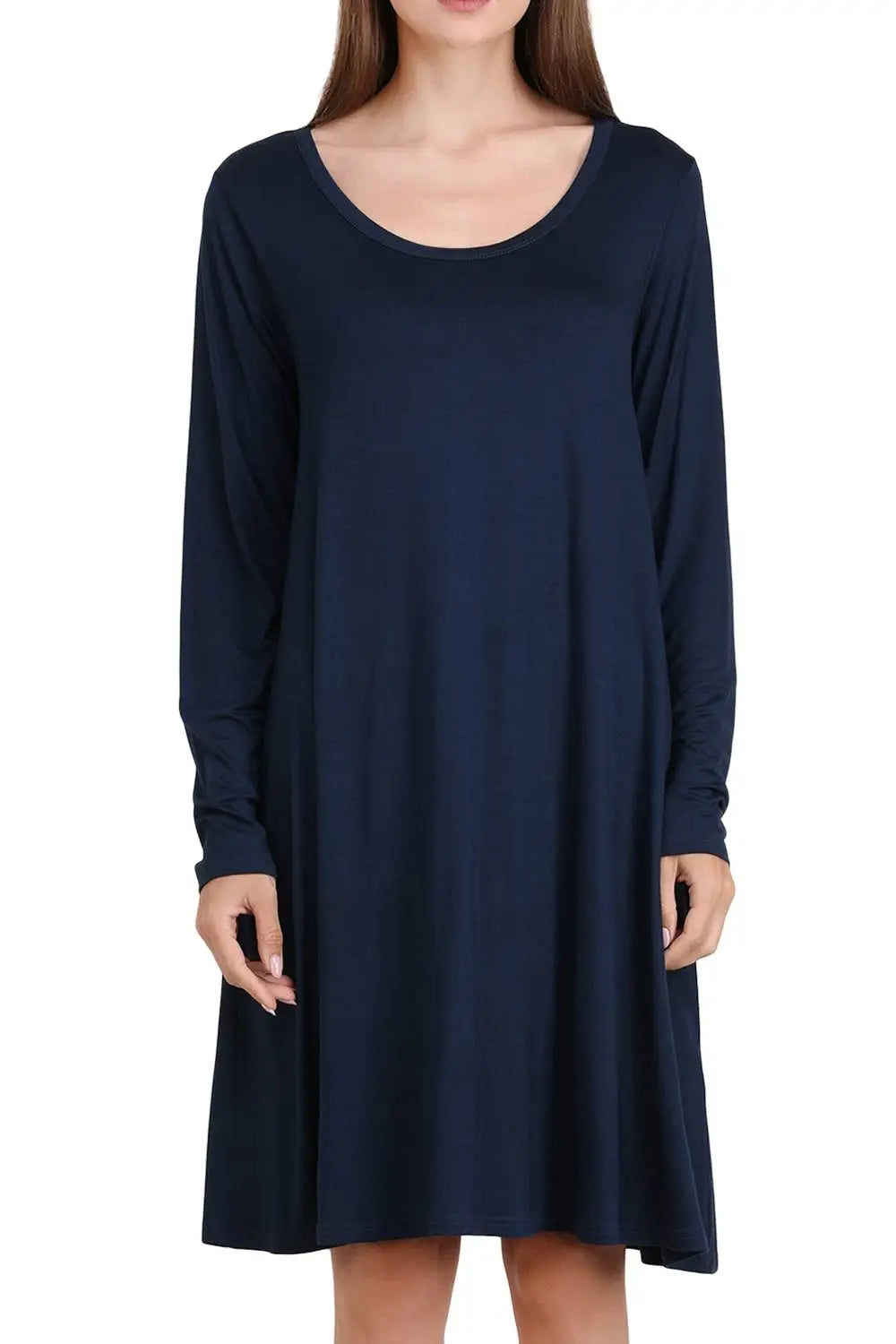 Long Sleeve T-Shirt Dress with Pockets - Available in 6 Colors