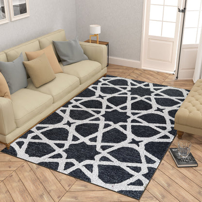 Premium Hand-Tufted Rug Made of 100% Wool  - Ash Zellig - 4x6 Feet