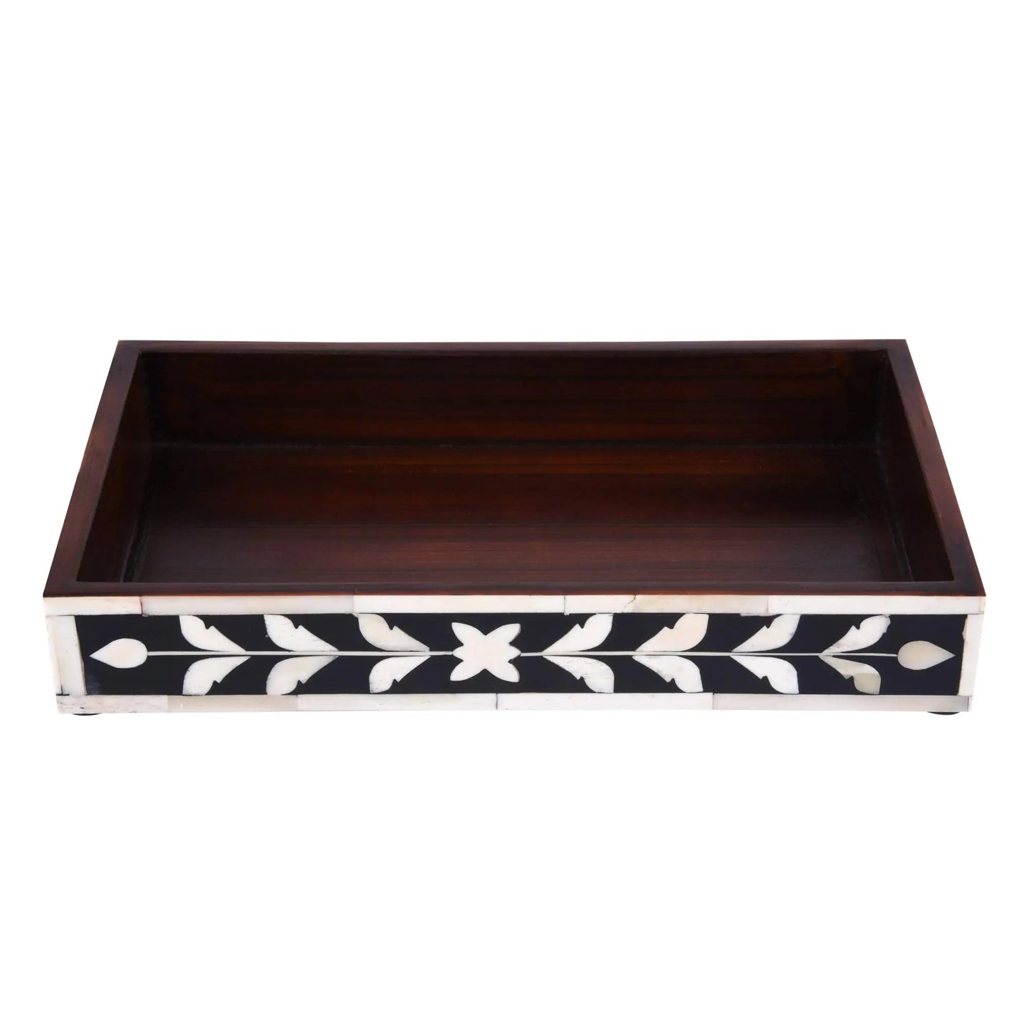 Bathroom Tray Parlour Whist Pattern Black & White 10x6 Inches