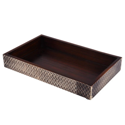 Bathroom Tray Parlour Adder Pattern Brown 10x6 inches