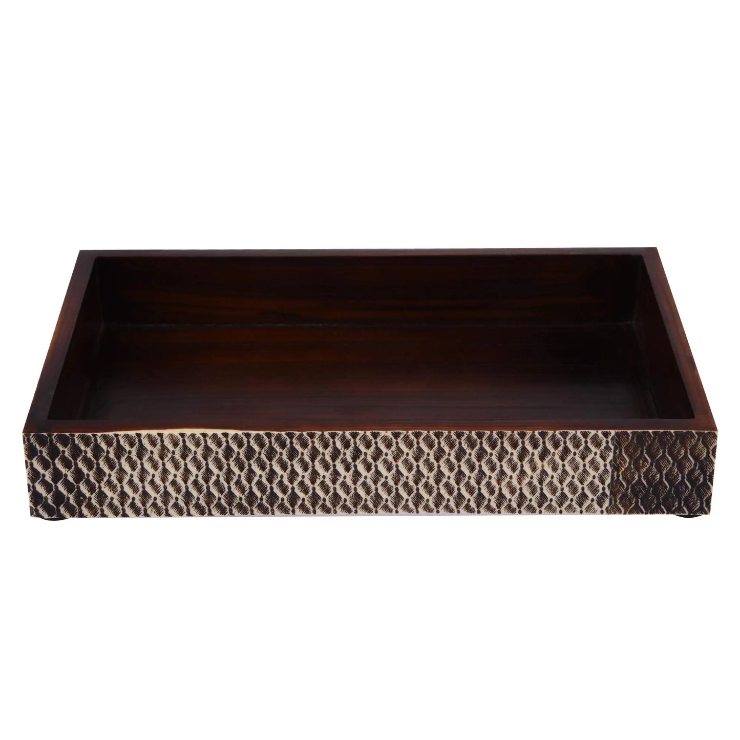 Bathroom Tray Parlour Adder Pattern Brown 10x6 inches