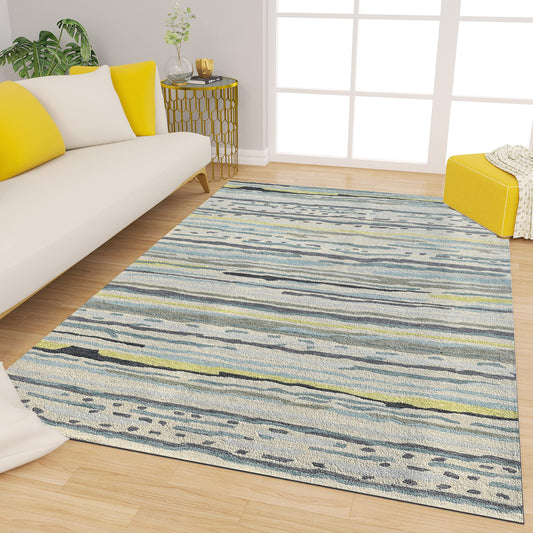 Premium Hand-Tufted Rug Made of 100% Wool  - Winter Coast - 6x9 Feet