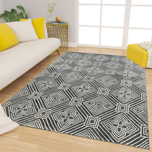 Premium Hand-Tufted Rug Made of 100% Wool  - Echos - 3x5 Feet