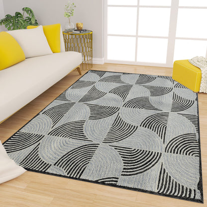 Premium Hand-Tufted Rug Made of 100% Wool  - Mono Loops - 5x8 Feet