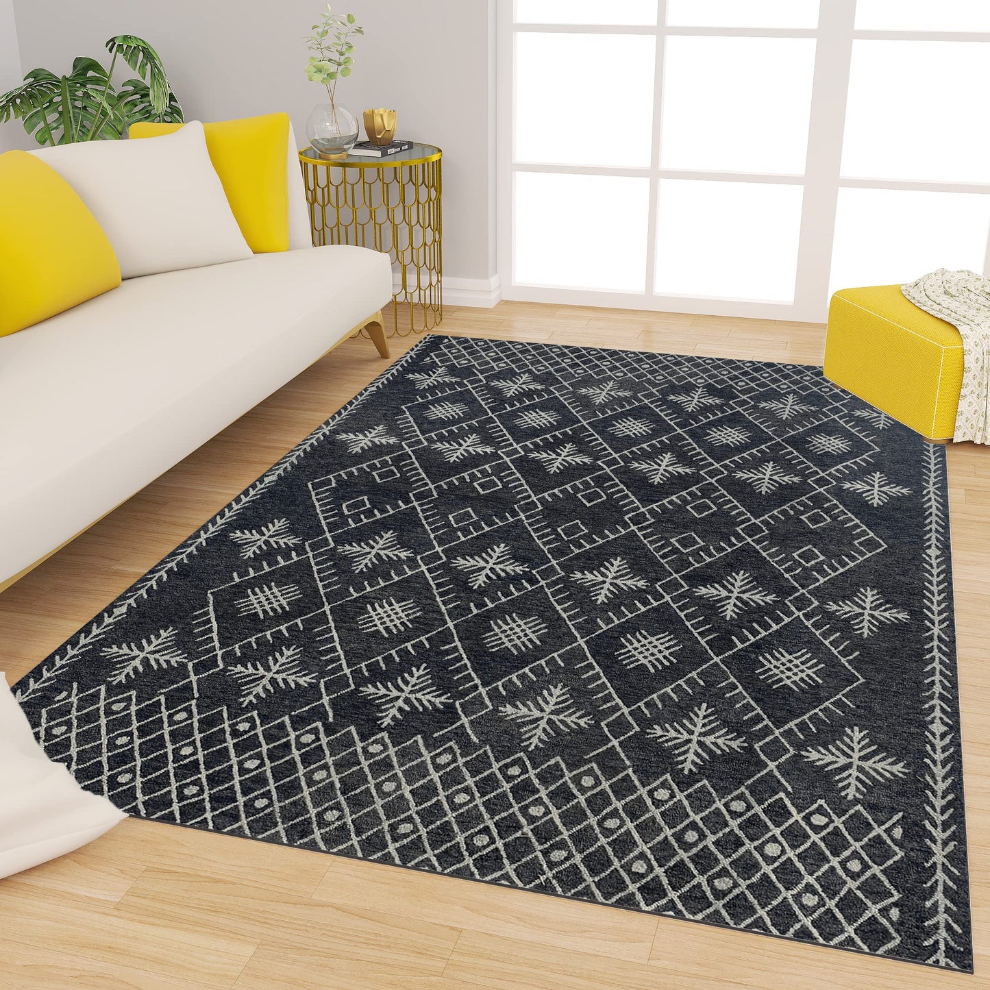 Premium Hand-Tufted Rug Made of 100% Wool  - Snowfall - 4x6 Feet