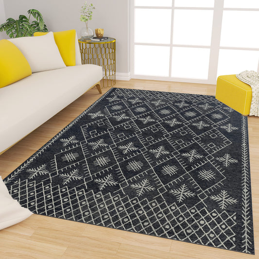 Premium Hand-Tufted Rug Made of 100% Wool  - Snowfall - 5x8 Feet