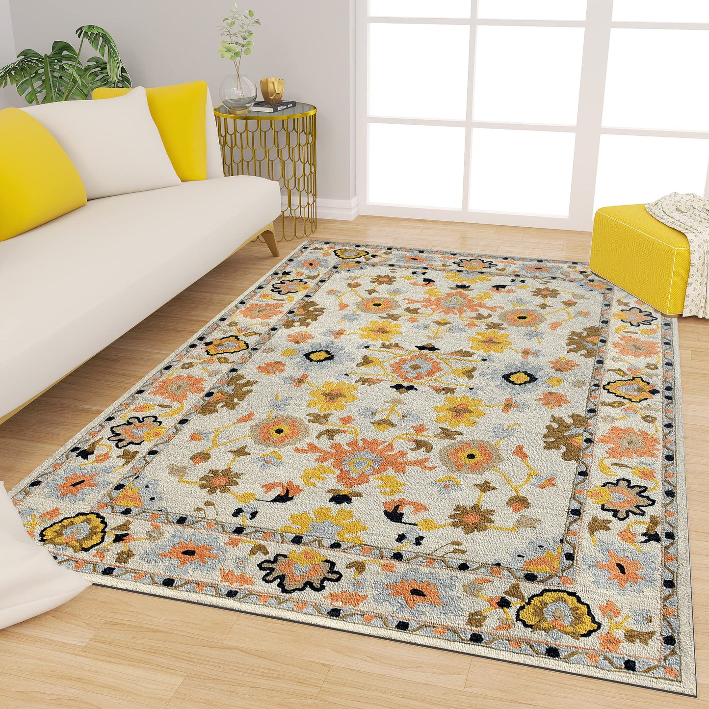 Premium Hand-Tufted Rug Made of 100% Wool  - Flora Meadow - 4x6 Feet