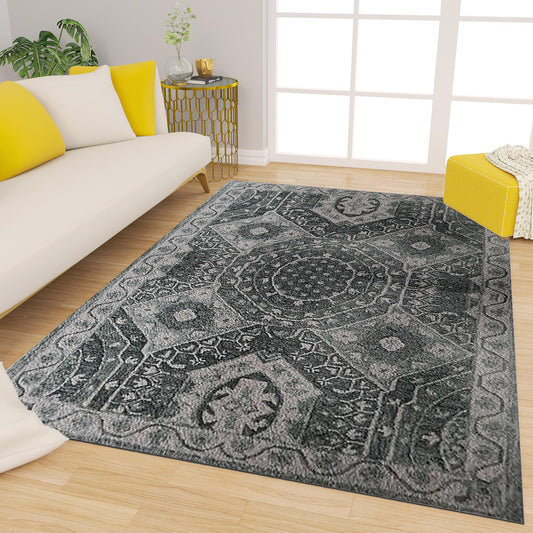 Premium Hand-Tufted Rug Made of 100% Wool  - Castilo - 5x8 Feet