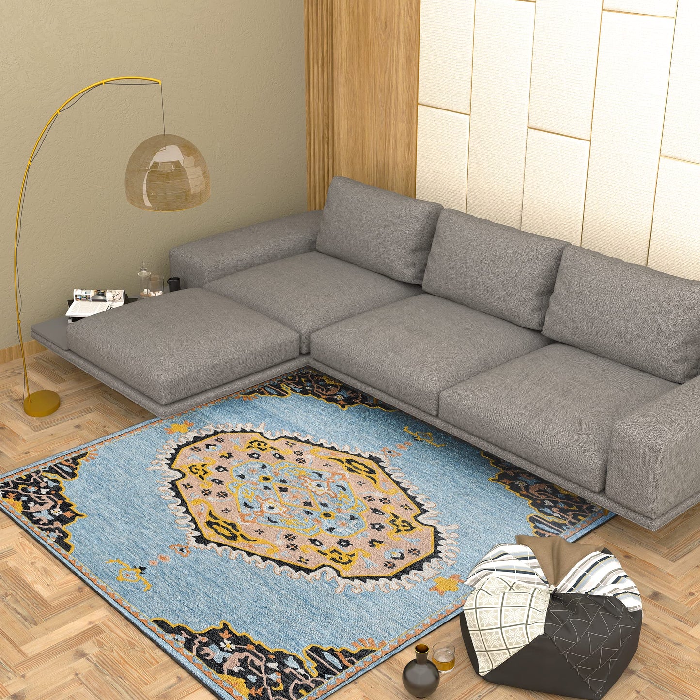 Premium Hand-Tufted Rug Made of 100% Wool  - Shivanka - 6x6 Feet