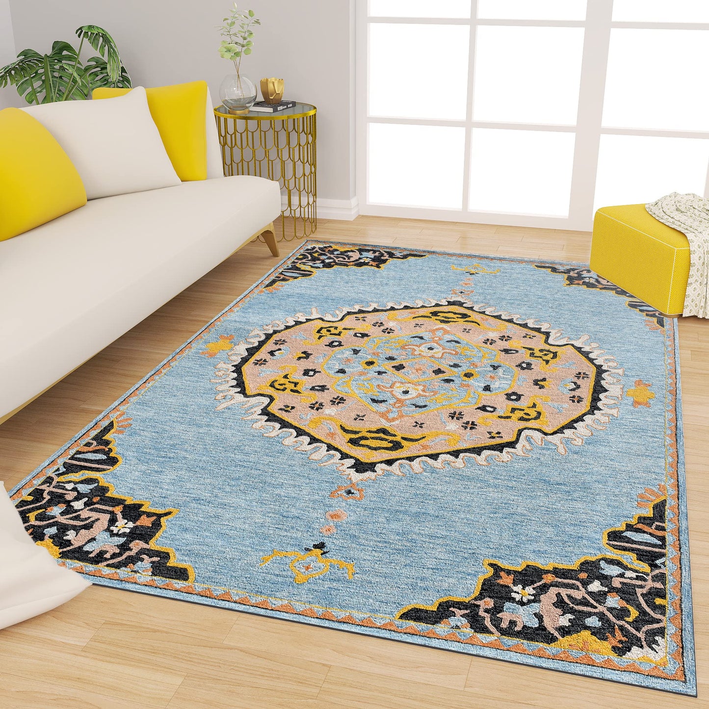 Premium Hand-Tufted Rug Made of 100% Wool  - Shivanka - 4x6 Feet