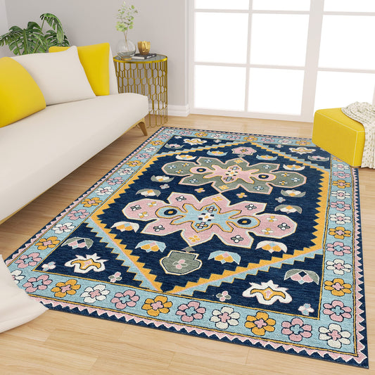 Premium Hand-Tufted Rug Made of 100% Wool  - Lotus Bloom - 3x5 Feet