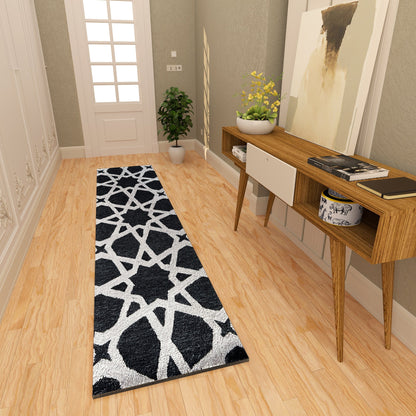 Premium Hand-Tufted Rug Made of 100% Wool  - Ash Zellig - 2x8 Feet