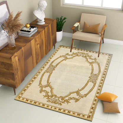 Premium Hand-Tufted Rug Made of 100% Wool  - Augustan Gold - 6x9 Feet