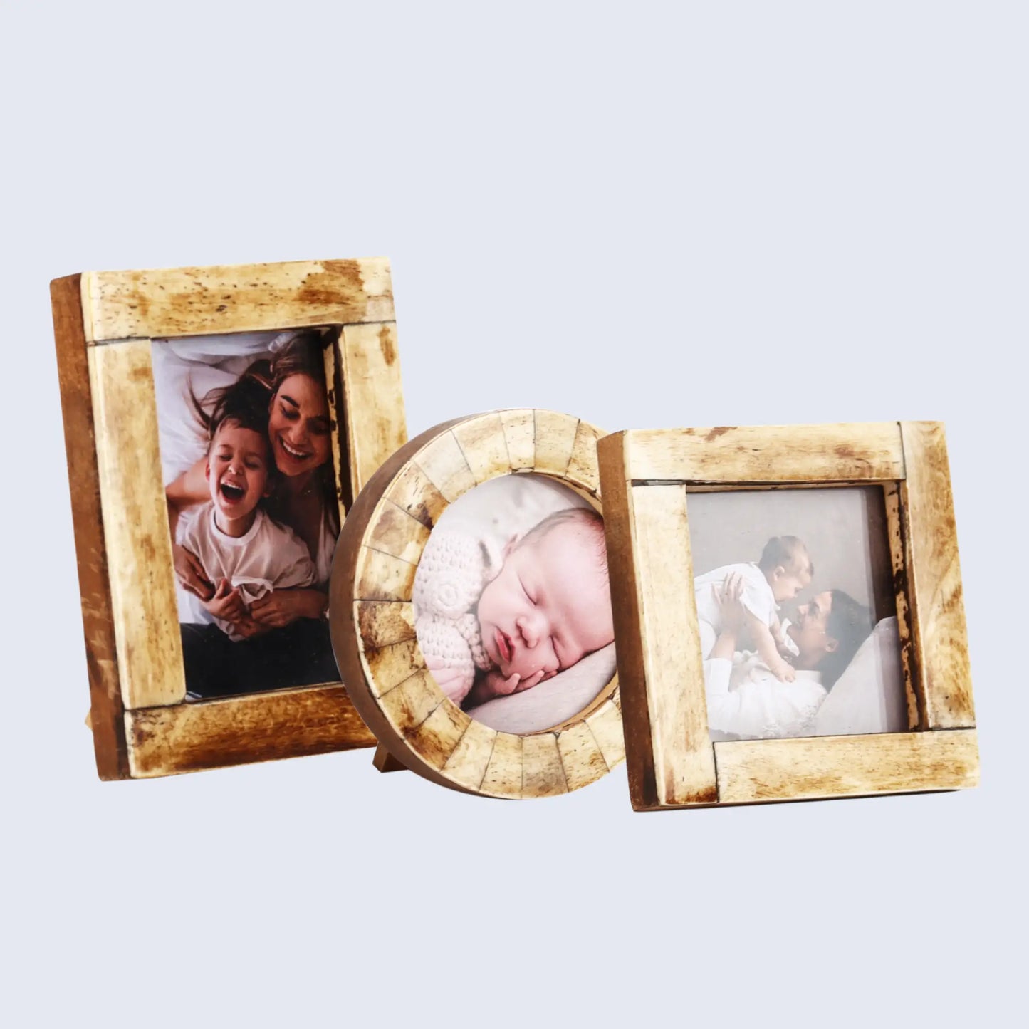 Baby Picture Frames Set of 3 Pieces Brown 3x4, 3x3, 3x3